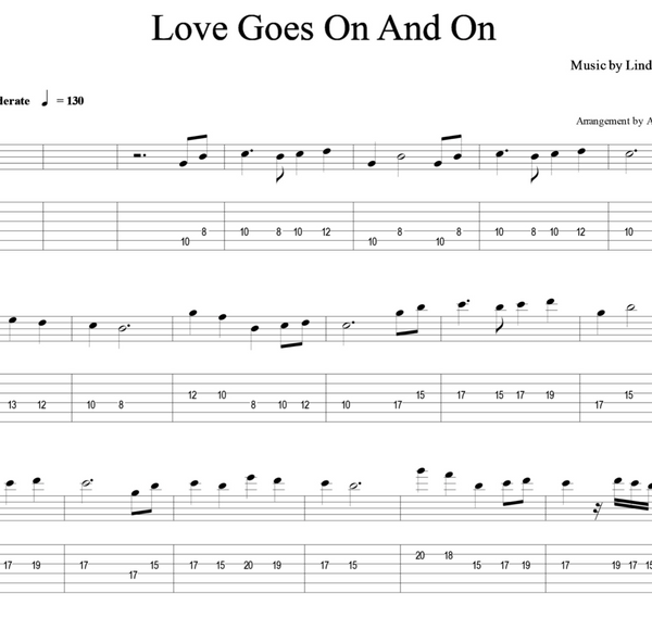 GUITAR Love Goes On and On Sheet Music