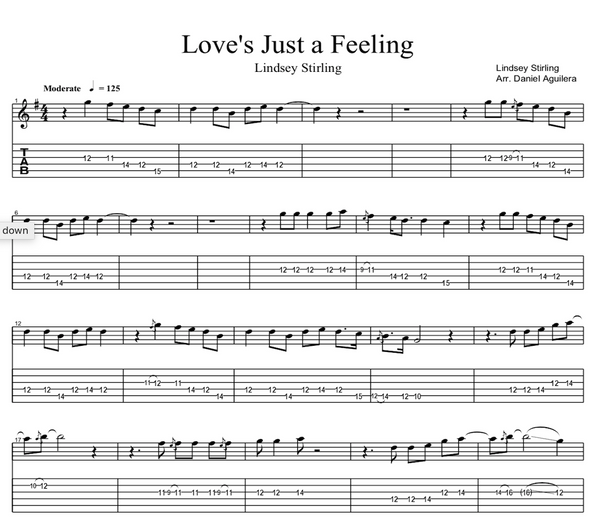 GUITAR Love's Just a Feeling Sheet Music