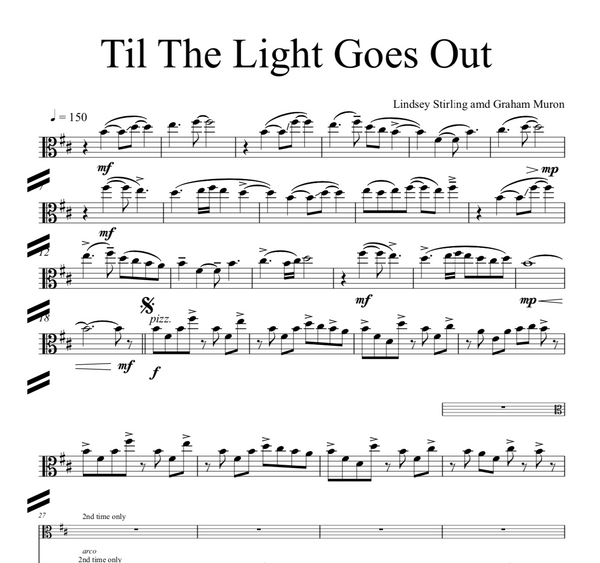 VIOLA Til The Light Goes Out Sheet Music w/ Karaoke