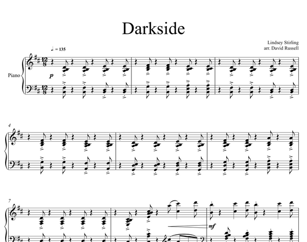 PIANO Darkside Sheet Music