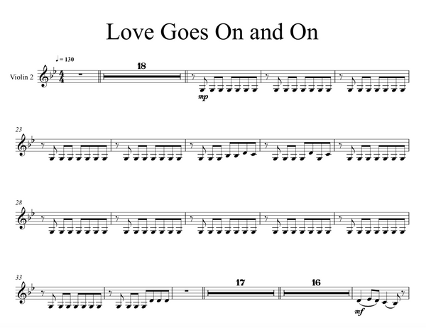 Love Goes On and On Sheet Music w/ Karaoke