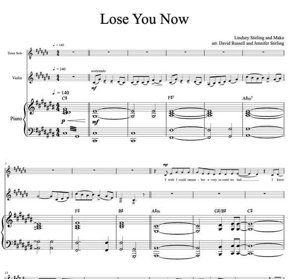 Lose You Now Sheet Music 