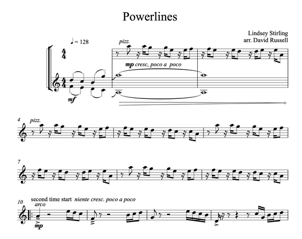 Powerlines Sheet Music w/KARAOKE