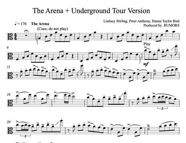 VIOLA The Arena + Underground Artemis Tour Version Sheet Music w/ KARAOKE