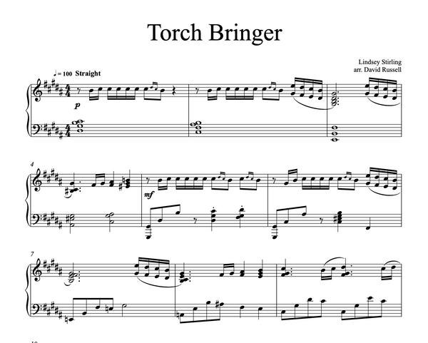 PIANO Torch Bringer Sheet Music