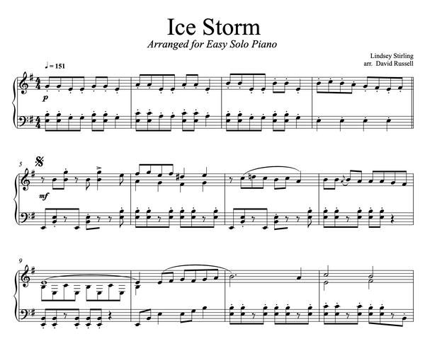 PIANO Ice Storm Sheet Music