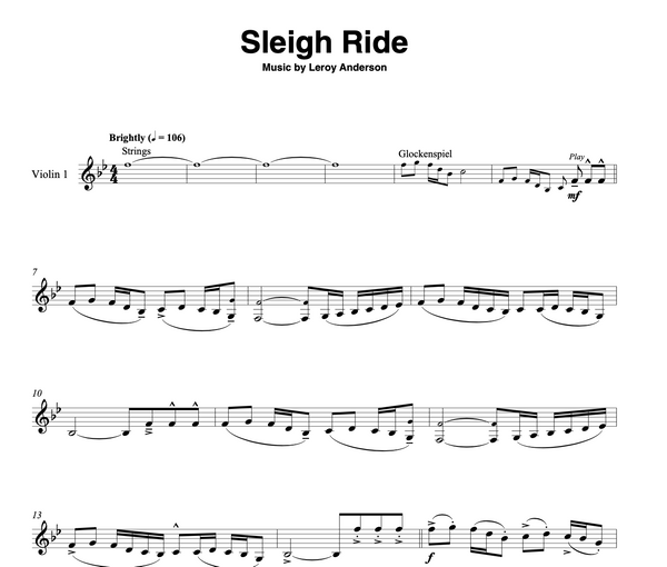 Lindsey Stirling Sleigh Ride Sheet Music