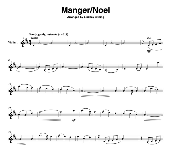 Lindsey Stirling Manger/Noel Sheet Music