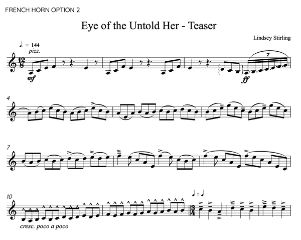 Eye of the Untold Her - Teaser - Sheet Music 