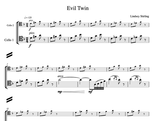 CELLO Duality Album Sheet Music Package