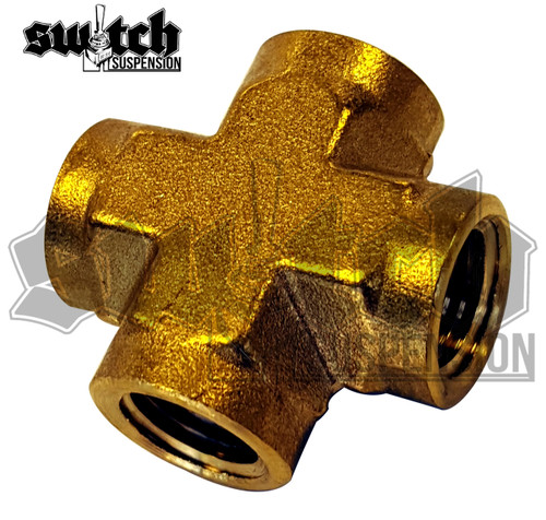 1/4" Brass Cross Fitting