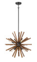 Brown Wood 6 Light Pendant by Mirage Lighting Lighting