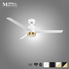 White Versa 55" Smart Ceiling Fan with Alabaster Lens By Mirage Lighting Fans
