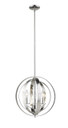 Pellet 3-Light Polished Nickel Globe Chandelier By Mirage Lighting