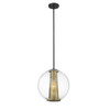 Cone 1-Light Pendant By Mirage Lighting In Black With Gold Cone