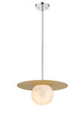 A6698-1MP-PN-A6698ACC18OAG Moon Disk 1-Light Alabaster Pendant By Modition, Alabaster Lighting, Modern Alabaster