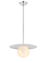 A6698-1MP-PN-A6698ACC18WH Moon Disk 1-Light Alabaster Pendant By Modition, Alabaster Lighting, Modern Alabaster