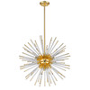 P049-24MGLD, Sunburst 9-Light 24" Matte Gold Sputnik Pendant By Mirage Lighting