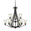 A383-9TD, Lorean 9-Light 32" Black Chandelier By Mirage Lighting