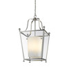 9011P-4M-BN-OF, Louise 4-Light 26" Brushed Nickel Lantern By Mirage Lighting