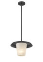 A6696-1MPTD with titanium dark  12 inch  pan, Madrid 1-Light Hand Carved Alabaster Pendant By Modition Lighting