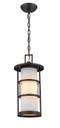 A photo of the Luxe Bronze Outdoor Hanging Lantern By Mirage Lighting