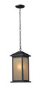 A photo of the Allure Bronze Outdoor Large Hanging Lantern By Mirage Lighting