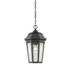 A photo of the Barrie Black Oudoor Large Hanging Lantern By Mirage Lighting