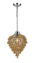 A photo of the Haskin Amber Glass Mini Pendant By Mirage Lighting