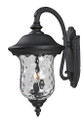A photo of the Vallee 2-Light Black Outdoor Medium Wall Mount By Mirage Lighting