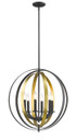 A photo of the Pellet 6-Light Two Toned Globe Chandelier By Mirage Lighting