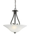 A photo of the Lorean 3-Light Black Pendant By Mirage Lighting