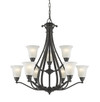 A383-9TD, Lorean 9-Light 32" Black Chandelier By Mirage Lighting