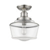 A photo of the Schoolhouse 1-Light Semi Flush Mount 12" By Mirage Lighting
