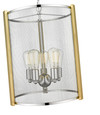 Five Light Polished Nickel and Multi-Finish Accent Pendant by Mirage Lighting P440-16PN