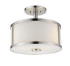 Panderio 3-Light Polished Nickel Semi Flush Mount By Mirage Lighting