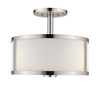 A photo of the Panderio 3-Light Polished Nickel Semi Flush Mount By Mirage Lighting