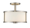 Panderio 3-Light Nickel Semi Flush Mount By Mirage Lighting