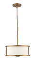 A photo of the Pandeiro 3-Light Aged Gold Pendant 15" By Mirage Lighting