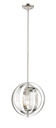 A photo of the Pellet 1-Light Polished Nickel Mini Pendant By Mirage Lighting