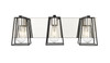 A photo of the Open 3-Light Vanity Polished Nickel & Flat Black By Mirage Lighting