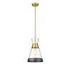 Merit 1-Light Brushed Brass Pendant By Mirage Lighting