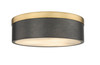 A photo of the Piston Spanish Alabaster Stone Lens 3-Light Flush Mount By Modition Lighting
