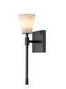 Ironstone 1 Light  Flat Black & Carved Alabaster Stone Wall  Sconce by Modition