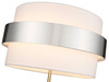 Duet 2-Light  White and Brushed Nickel Floor Lamp By Mirage Lighting