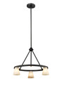 Ironstone 3-Light Flat Black Dual Mount Chandelier With Alabaster Stone Shades By Modition