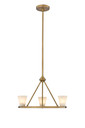 Ironstone 3-Light Oxidized Gold Dual Mount Chandelier With Alabaster Stone Shades By Modition