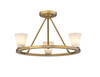 Ironstone 3-Light Oxidized Gold Dual Mount Chandelier With Alabaster Stone Shades By Modition