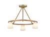 Ironstone 3-Light Oxidized Gold Dual Mount Chandelier With Alabaster Stone Shades By Modition