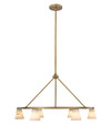 Ironstone 6-Light Oxidized Gold Chandelier with Reversible Solid Alabaster Shades By Modition